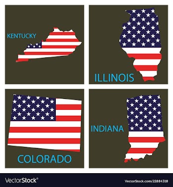 Poster map of united states of america with state vector image
