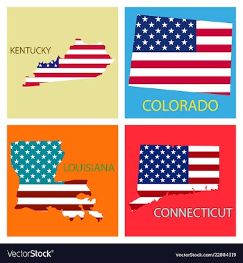 Poster map of united states of america with state vector image