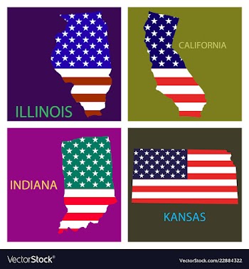 Poster map of united states of america with state vector image