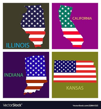 Poster map of united states of america with state vector image