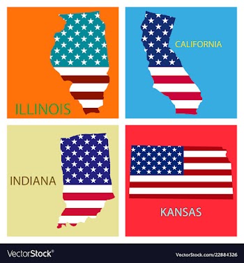 Poster map of united states of america with state vector image
