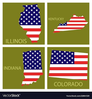 Poster map of united states of america with state vector image