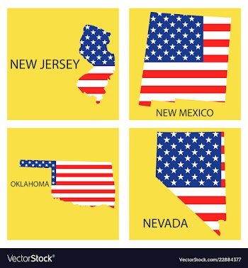 Poster map of united states of america with state vector image