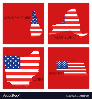 Poster map of united states of america with state vector image