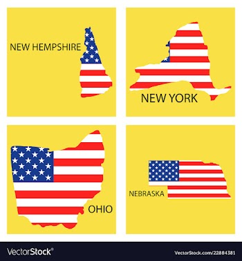 Poster map of united states of america with state vector image