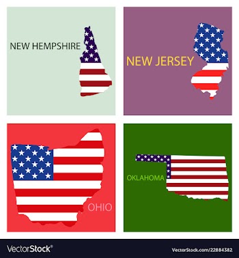 Poster map of united states of america with state vector image