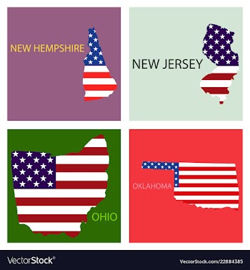Poster map of united states of america with state vector image