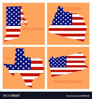 Poster map of united states of america with state vector image