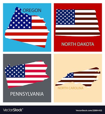 Poster map of united states of america with state vector image