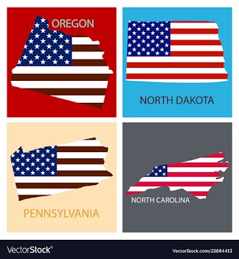 Poster map of united states of america with state vector image