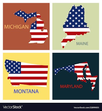 Poster map of united states of america with state vector image