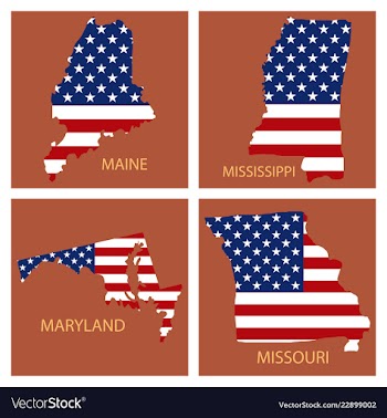 Poster map of united states of america with state vector image