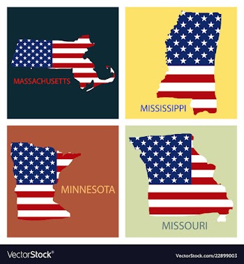 Poster map of united states of america with state vector image