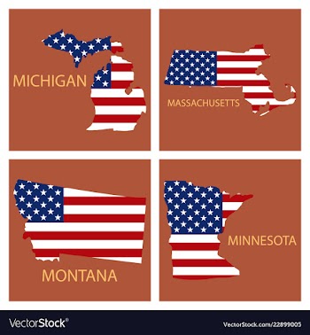 Poster map of united states of america with state vector image