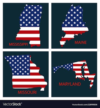 Poster map of united states of america with state vector image