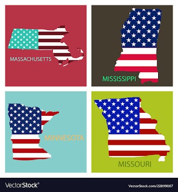 Poster map of united states of america with state vector image