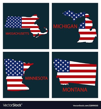 Poster map of united states of america with state vector image
