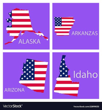 Poster map of united states of america with state vector image