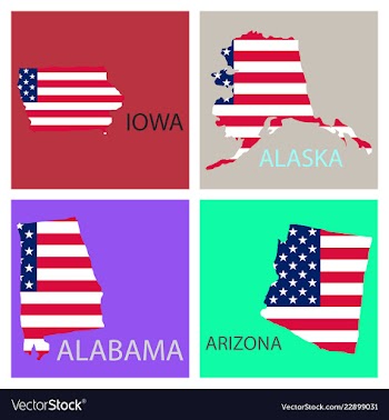 Poster map of united states of america with state vector image