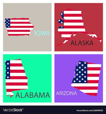 Poster map of united states of america with state vector image