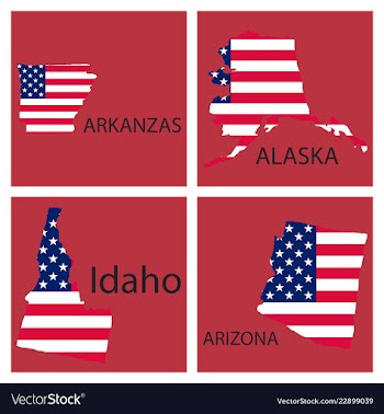 Poster map of united states of america with state vector image