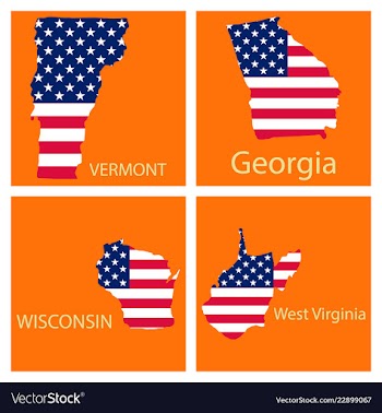 Poster map of united states of america with state vector image