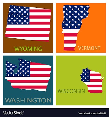 Poster map of united states of america with state vector image