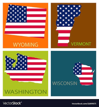 Poster map of united states of america with state vector image