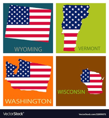 Poster map of united states of america with state vector image
