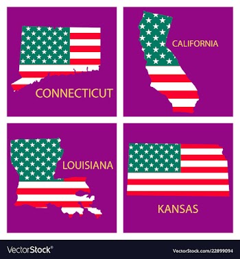 Poster map of united states of america with state vector image