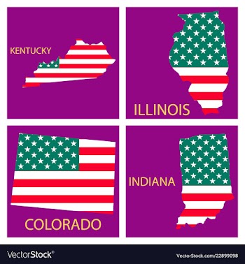 Poster map of united states of america with state vector image