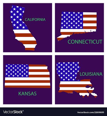 Poster map of united states of america with state vector image