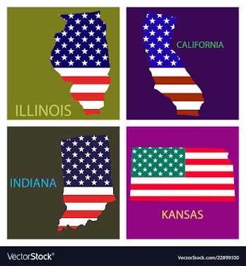 Poster map of united states of america with state vector image