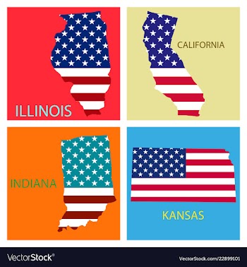 Poster map of united states of america with state vector image