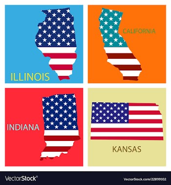 Poster map of united states of america with state vector image