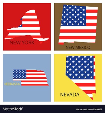 Poster map of united states of america with state vector image