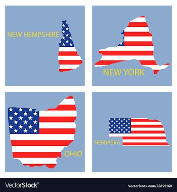 Poster map of united states of america with state vector image