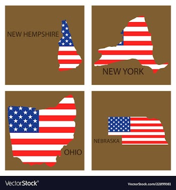 Poster map of united states of america with state vector image