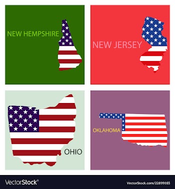 Poster map of united states of america with state vector image