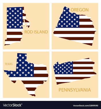Poster map of united states of america with state vector image