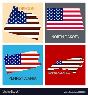 Poster map of united states of america with state vector image