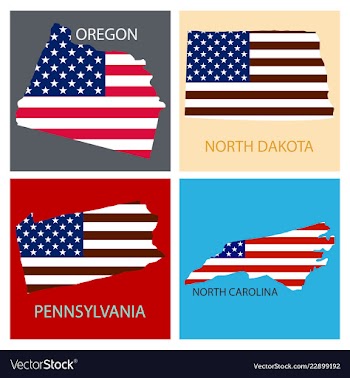 Poster map of united states of america with state vector image