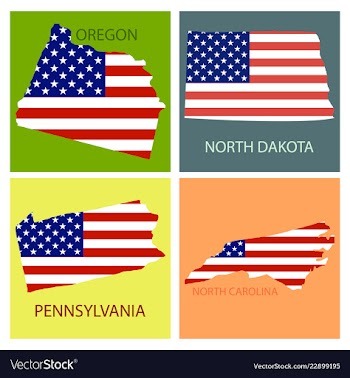 Poster map of united states of america with state vector image