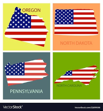 Poster map of united states of america with state vector image