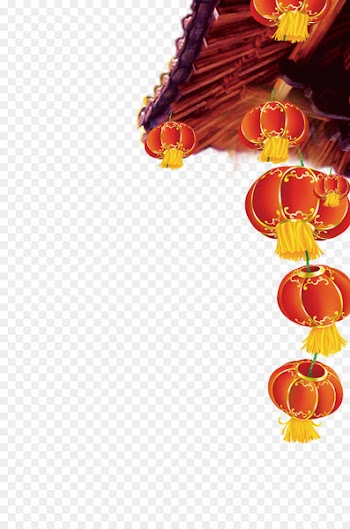 Poster New Years Day Chinese New Year - Chinese New Year lantern under the eaves 