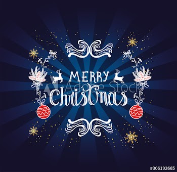 poster of merry christmas and happy new year with decoration design