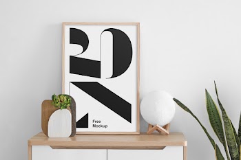 Poster on Cabinet Mockup free mockup 