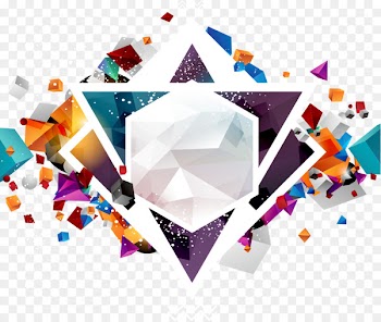 Poster Party Stock illustration - Vector color triangle crystal ball 