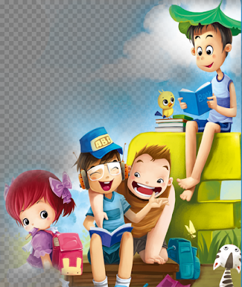 Poster Reading Cartoon Children PNG Image High Quality