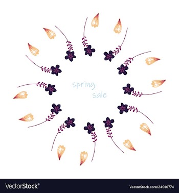 Poster spring sales on a floral watercolor vector image